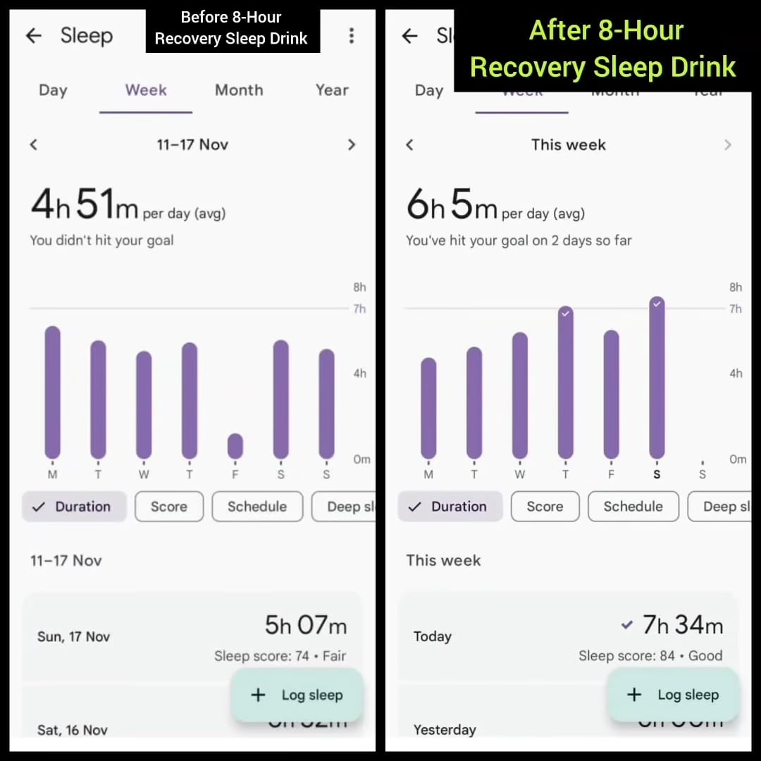 giraf® 8-Hour Recovery Sleep Drink (5x30g) - Enhanced Sleep Formula